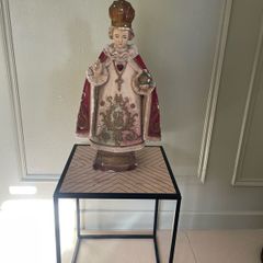Antique Child Of Prague Chalk Statue