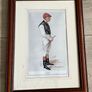Vintage Framed Repro Print Jockey Fred Webb Wall Art Decor Image 2