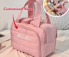 Large Capacity Makeup and Toiletry Bag + BRUSHES Personalised