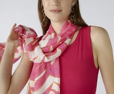 Oui large scarf - Pure Viscose - Pink White - BNWT RRP 60