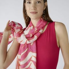 Oui large scarf - Pure Viscose - Pink White - BNWT RRP 60