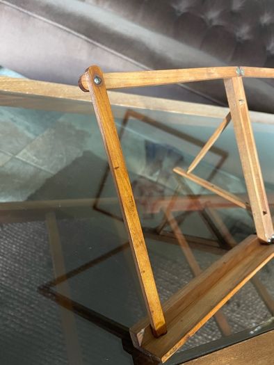 Rare ca 1880 Antique Portable Folding Book Rest Music Stand Campaign Desk Top Wooden