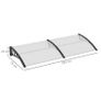 Door Awning, 75 x 195 cm Polycarbonate Cover for Window, Front Door, Outdoor, Patio, UV Rain Snow Protection Shelter, Clear Image 2