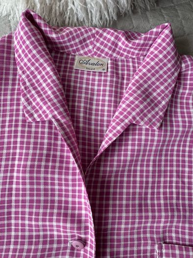 Avalon Designs Pink Gingham Sleeveless Shirt Size 12