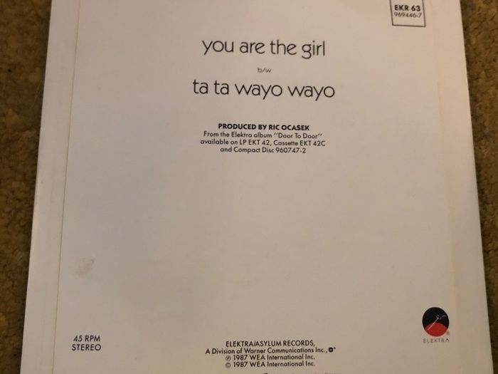 The Cars - You Are The Girl (1987) 7"