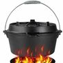 BRAND NEW 24CM 4.8 L Dutch Oven BBQ Oven Pot Cast Iron Cooking Pot Roasting Pan Also For Gas Grill Plus A Lid Lifter Image 3