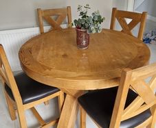 solid oak table and chairs