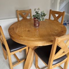solid oak table and chairs