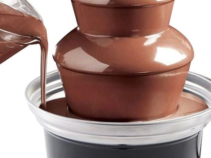 Large Size Stainless Steel Chocolate Fountain Fondue Set Electric 3-Tier Machine with Hot Melting Pot Base 500ml Capacity (FREE POSTAGE)