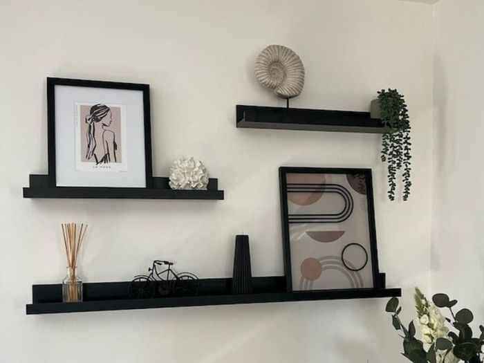 Black picture shelf 55cm -  Brand new