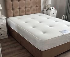 Double bed with headboard and mattress, double bed