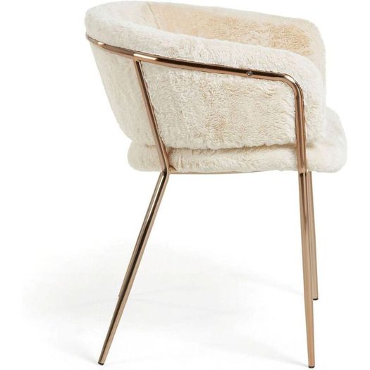 Armchair Runnie fur white steel