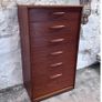 Vintage Mid-century Modern Austinsuite Teak Tallboy Chest Of Drawers Image 2