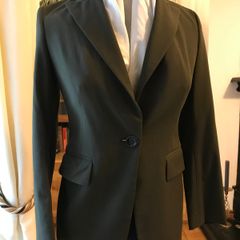 Vintage Olive Green trouser Suit - Size 12