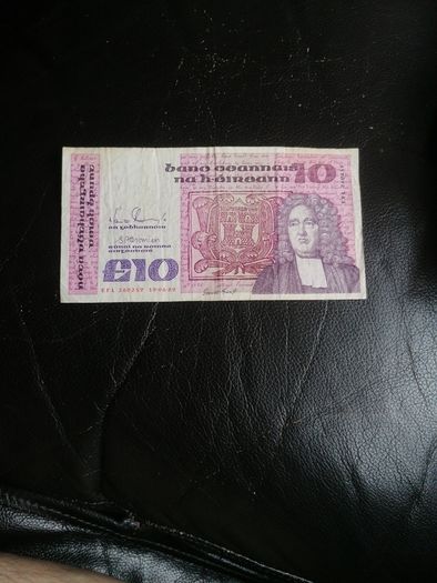 1989 Ireland Series B 10 Pound Banknote
