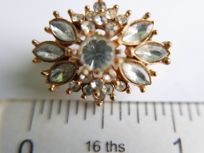 Vintage Crystal Snowflake Brooch