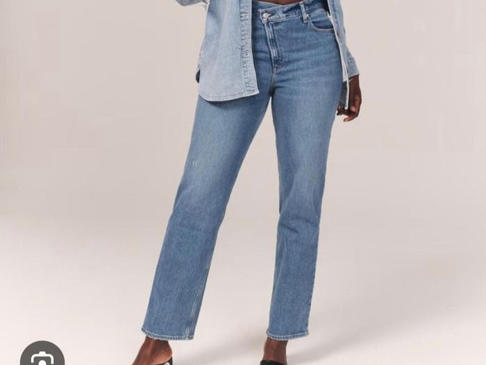Abercrombie & Fitch Curve Love Ultra High Rise 90s Straight Jeans W31/UK12-14 Long