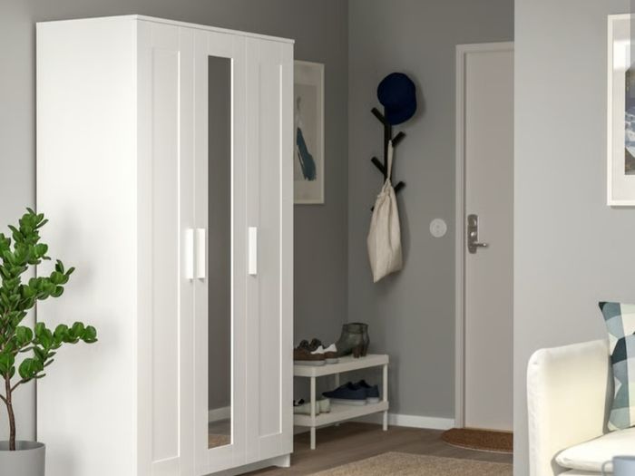 IKEA BRIMNES wardrobe with 3 doors (White with mirror)