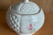 Donegal Parian China sugar bowl in the "Irish Rose" pattern