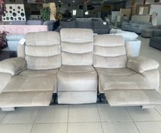 3 Seater Fabric Recliner Sofa Brown, brand new!