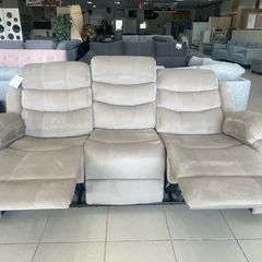 3 Seater Fabric Recliner Sofa Brown, brand new!