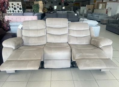 3 Seater Fabric Recliner Sofa Brown, brand new!