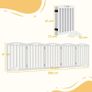 Freestanding Dog Gate with Support Feet, for Doorframes, Hallways, Stairs, 258 x 30 x 61 cm, White Image 3