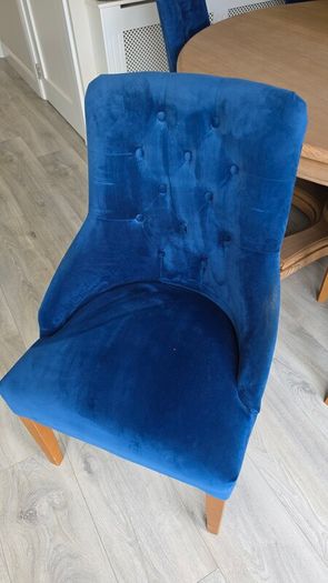 Next Plush Velvet Navy Dining Chairs