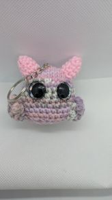Handmade crochet monster keyring