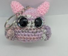 Handmade crochet monster keyring