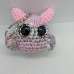 Handmade crochet monster keyring