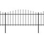 Garden Fence with Spear Top Steel (0.5-0.75)x15.3 m Black Image 2