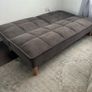 SOFA BED, double.  Like new. Dark brown velvet.  Open to offers Image 4