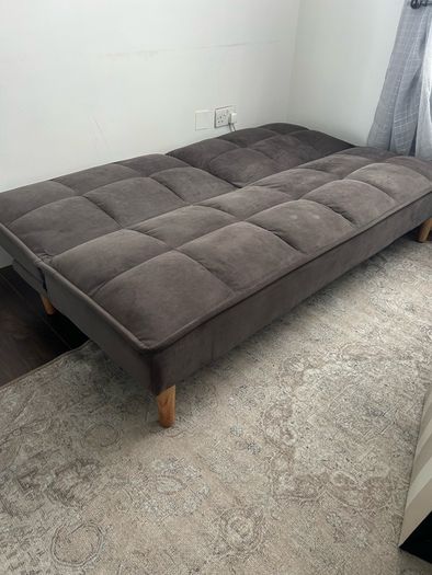 SOFA BED, double.  Like new. Dark brown velvet.  Open to offers