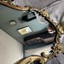 Baroque style vintage gold wall mirror. Size approx 20in x 29in. Image 4