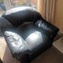 Black Leather 3 piece suite Image 2