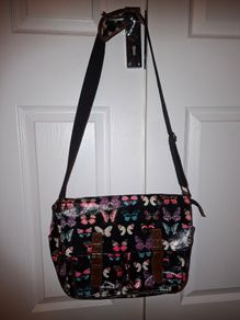 Butterfly printinting satchel messenger bag