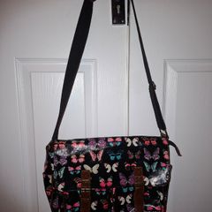 Butterfly printinting satchel messenger bag