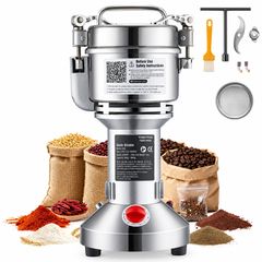 Stainless Steel  Electric Grain Mill Grinde High Speed 1500W Powder Machine