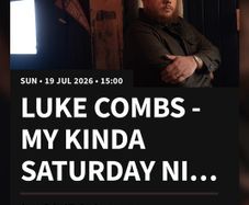 2x Luke Combs Tickets Sunday 19th