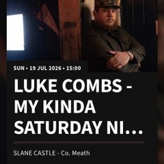 2x Luke Combs Tickets Sunday 19th