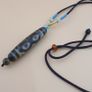 Vintage 4 Eyes Unique Pattern Himalayan Tibetan Agate Dzi Bead Amulet Image 2