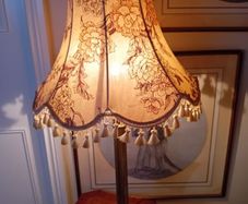 Vintage floral fringed lampshade