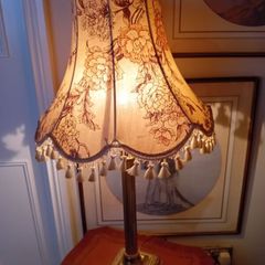 Vintage floral fringed lampshade