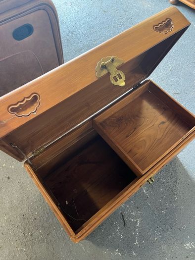 Chinese - Hand Carved Wooden Storage Chest