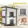 Outdoor cat house, wooden house for cats, multiple entrances, window, waterproof, 60 x 60 x 88 cm, White Image 2