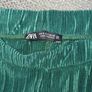 Zara green plisse palazzo pants uk10 Image 4