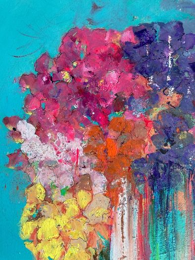 Large Original Abstract Floral Art Painting Irish abstract art Warm Aesthetic
