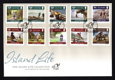 2010 Isle of Man Island Life Commemorative Stamps First Day Cover (FDC)
