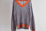 Designer Style Distressed Knit Sweater